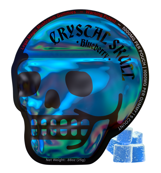 ** CLEARANCE Crystal Skull Magic Mushroom Gummies | 5 Pack | 5000mg **