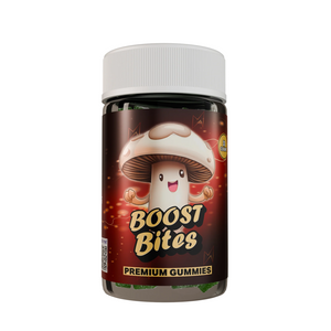 Happy Vibes Boost Bites Mushroom Energy Gummies with Caffeine