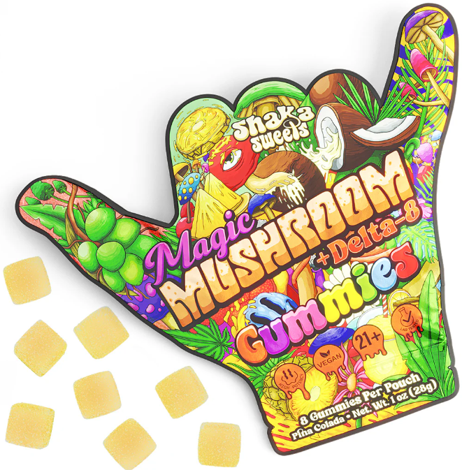 Shaka Sweets Magic Mushroom THC Gummies 8 Pack High Potency Edibles
