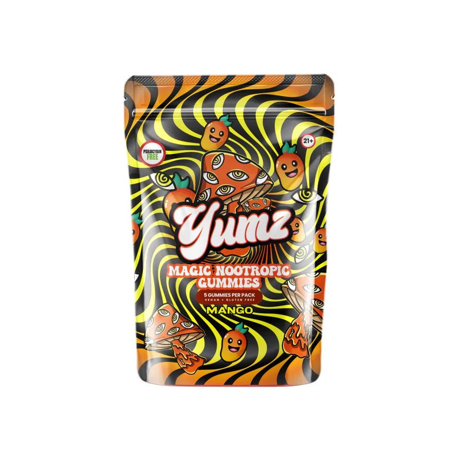 YUMZ Magic Nootropic Mushroom Gummies 5 Pack Vegan Focus Gummies
