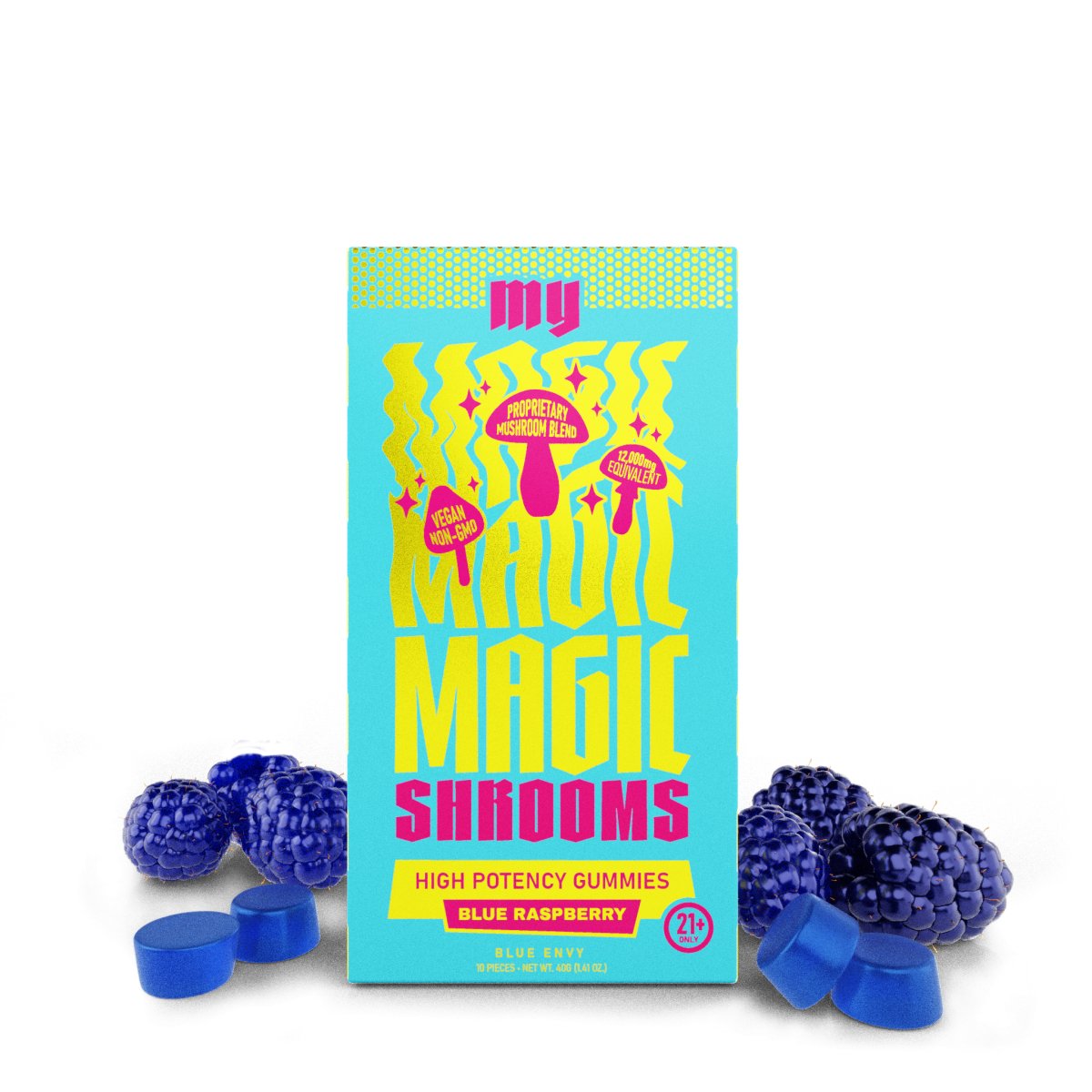 My Magic Shrooms High Potency Gummies Blue Raspberry